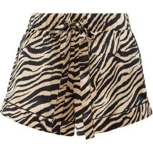 Anine Bing Vivienne Shorts in Tiger - Silk Pajama Loungewear Outerwear.
